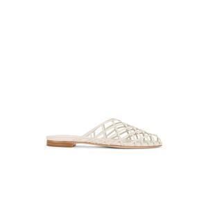 House Of Harlow 1960 'Nina' White Leather Flat Size 10